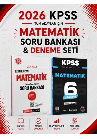 Pegem 2026 Kpss Ezberbozan Matematik Soru Bankası & Kpss Matematik 6 Deneme Evp Akademi Seti