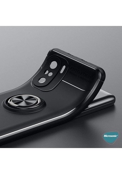 Microsonic Xiaomi Redmi K40 Pro+ Kılıf Kickstand Ring Holder