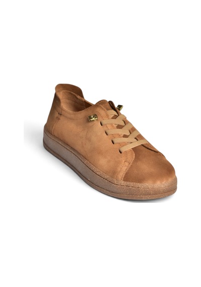 Fox Shoes V999060502 Taba Hakiki Deri Süet Kadın Spor Ayakkabı Sneakers