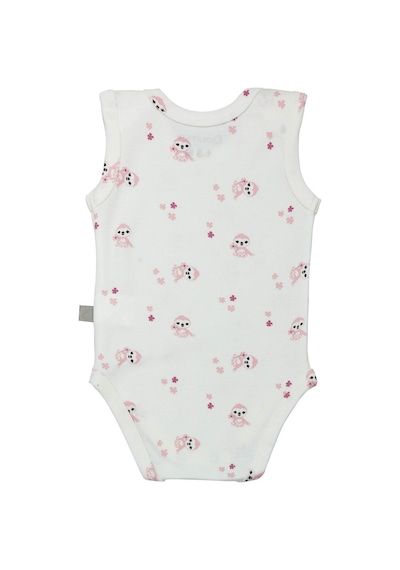 Uygunbebe Boumini Kolsuz Bebek Çıtçıtlı Askılı Body Pembe Tembel Zarf Yaka 0-36 Ay