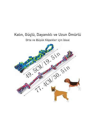Valkyrie 2 Li Büyük Boy Köpek Halat Oyuncağı Seti Isırma Çekiştirme Diş Kaşıma Eğitim İpi