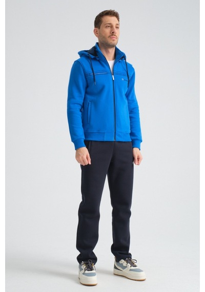 Shooter Sportswear Shooter Erkek Premium Kışlık Eşofman Takımı Regular Kapüşonlu Saks Mavi