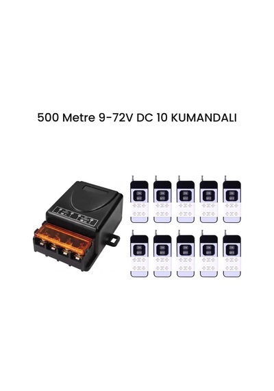 Lavat 500 Metre Mesafeli Dc 12v 24v 36v 48v 72v 10 Kumandalı Röle Kutusu 433 Mhz