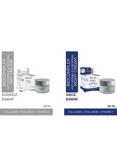 Dermokil Biocomplex Kırışık Karşıtı ve Yenileyici Gece Bakım Kremi 50 ML + Gündüz Kremi 50 ML