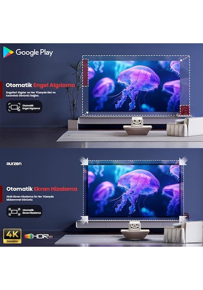 Vankyo Aurzen Boom Mini Android Google TV 4K Destekli Projeksiyon Cihazı