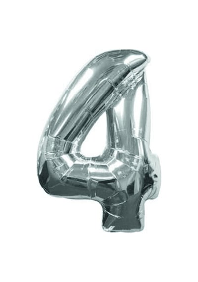 Gümüş Folyo Balon 16 " İnç 40 CM 4 Rakamı