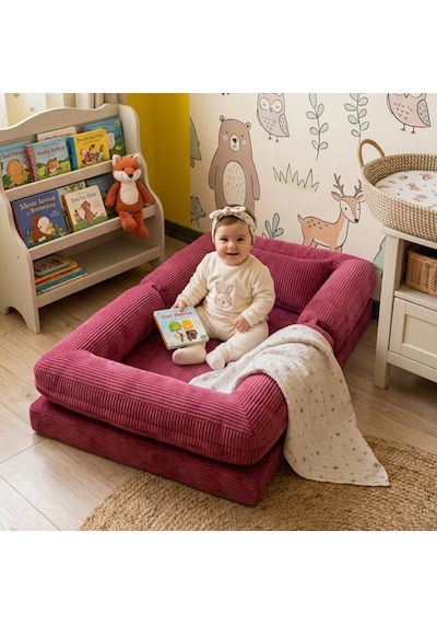 Miniwood Montessori Yatak Oyun Alanlı Bebek Yer Yatağı Sünger Çocuk Karyola 90 x 150 CM