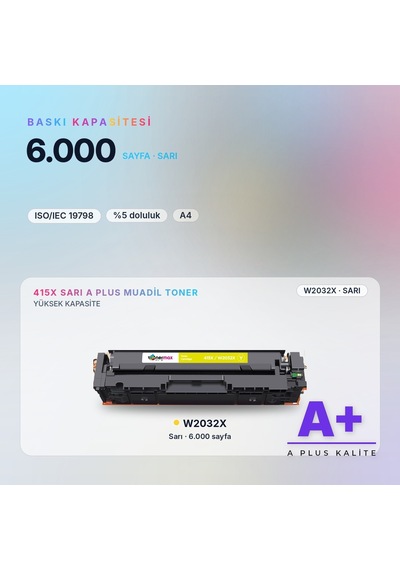 Hp 415x W2032x Sarı Uyumlu Toner A Plus / Color Laserjet Pro M454 / M479 Enterprise M455 / M480
