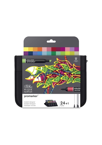 Winsor & Newton Promarker Wallet Student Designer Keçeli Çift Uçl