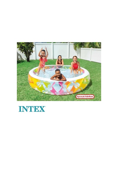 İntex 56494 Yumuşak Desenli Şeffaf Şişme Havuz 229x56 cm Çok Renkli