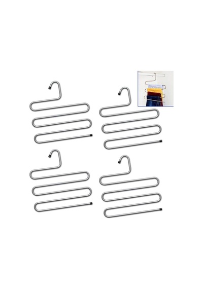 Gri Metal Pantolon Askısı 4lü Gri