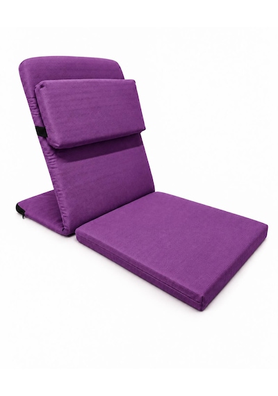 Meditasyon Sandalyesi İlave Yastıklı Backjack Xl Yoga, Nefes, Meditasyon Sandalyesi Duck Kumaş Mor