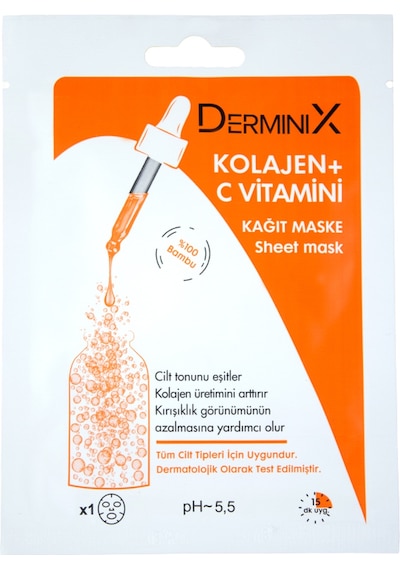 Derminix Kolajen + C Vitamini Kağıt Maske Seti 1 Adet