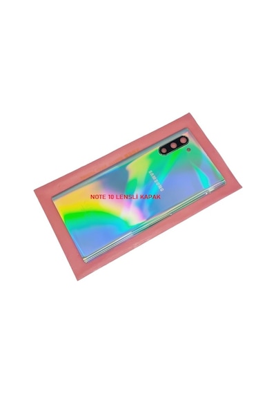Samsung Uyumlu Galaxy Note 10 Arka Pil Batarya Kapağı Cam+kamera Lensli Gri