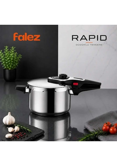 Falez Rapid Düdüklü Tencere Seti 4 Litre İndüksiyon Tabanlı Siyah