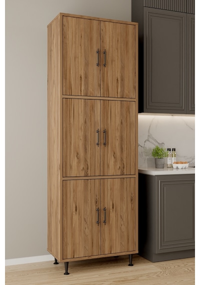 Aeka Ae-3015 Mercan 6 Kapaklı Çok Amaçlı Dolap Raflı Mutfak Kiler Banyo 195 63 35 Çok Amaçlı Dolap Çam - Çam