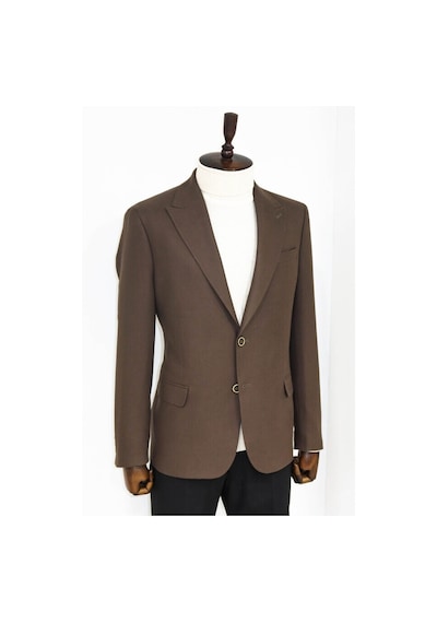 Wessi Desensiz Slim Fit Spor Kahverengi Erkek Ceket 001