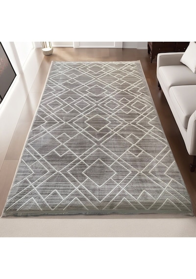 Mihra Halı % 100 Akrilik Sık Dokuma 4 Mevsim Kahverengi Salon, Oturma Odası Halısı D7406