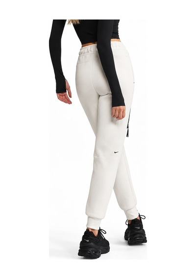 Nike Sportswear Tech Fleece Standart Fit Mid Rise Jogger Kadın Eşofman Altı Koyu Krem