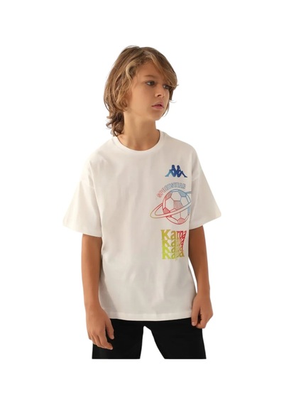 Kappa Authentic Cayden Erkek Çocuk Antrasit Regular Fit Tişört KREM