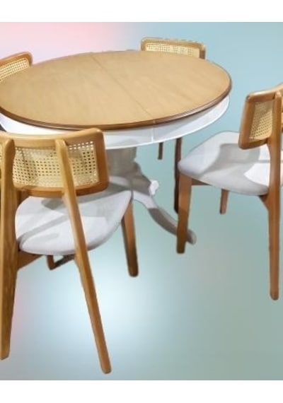 Masa Sandalye St Takım Ihlamur Baba Ayak Model Mdf Tabla 100cm Beyaz Ceviz Elyapı