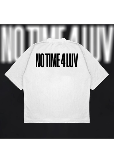 Tarzsokak No Time 4 Luv Oversize Unisex Pamuklu Nefes Alan Kalın Kumaşlı Beyaz
