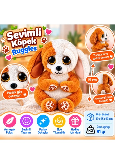 Ty Beanie Bellies Peluş Köpek Ruggles 15 Cm Nhr