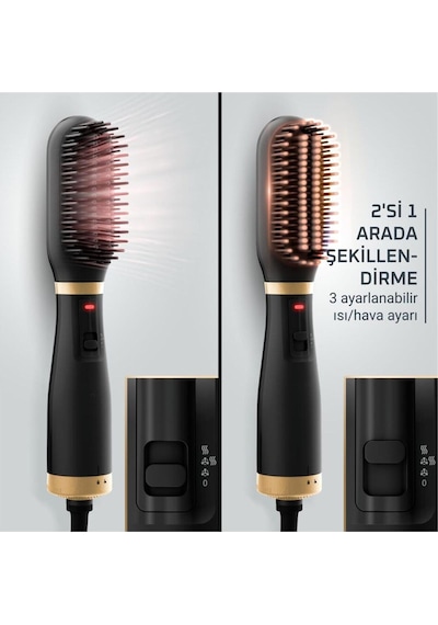 Rowenta Powerstraight 2 in 1 Kurutma ve Düzleştirme 3 Islak Ve Kuru Saç Düzleştirici Siyah﻿﻿