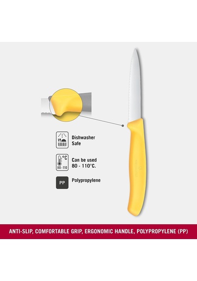 6.7638.c1 Swiss Classic 8cm Tırtıklı Soyma Bıçağı, Sarı