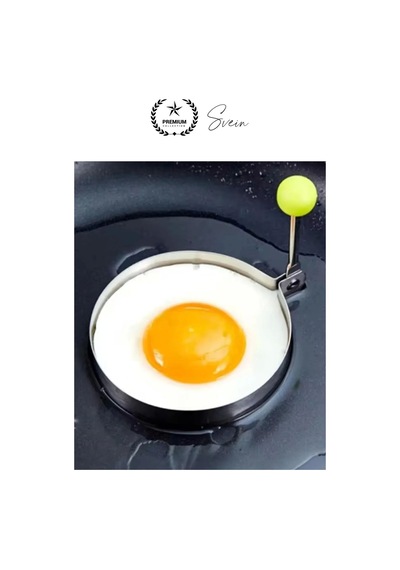 Premium Yanmaz Yapışmaz Paslanmaz Metal Yuvarlak Omlet Krep Kalıbı Tava Sahanda Yumurta Pankek Çok Renkli