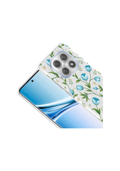 Redmi Note 14 Pro 4g Kılıf Kamera Korumalı Desenli Zore Klip Kapak - Mavi Lale -