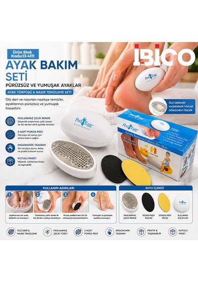 İbico İ15-078 Ayak Törpüsü 9 Cm Nasır Temizleme Ve Ayak Bakım Kutulu