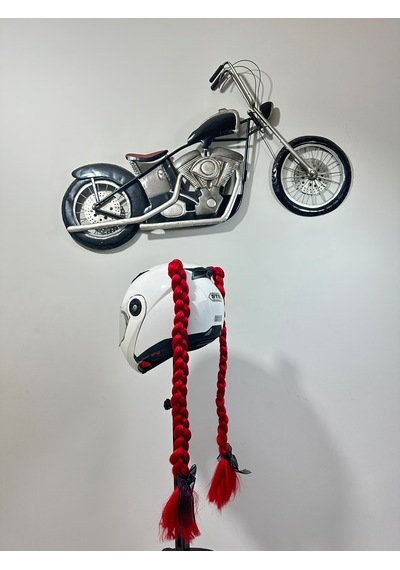 Motor & Motosiklet Kırmızı Çift Örgü Saç Kask Dış Aksesuarı