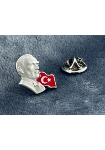 Atatürk Bayraklı Yaka Rozeti Çok Renkli