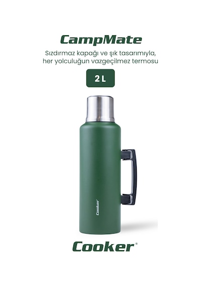 Cooker Campmate 2 Litre Paslanmaz Çelik Termos Yeşil