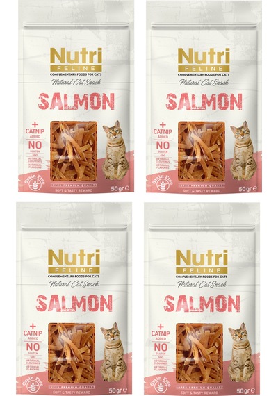 Nutri Feline Salmon Somonlu Tahılsız Kedi Ödülü 50 Gr. X 4 Adet