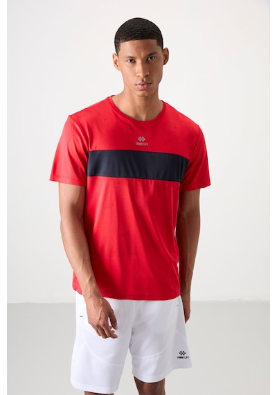 Tommy Life Kırmızı Polyester Nefes Alan Jakarlı İnce Esnek Standart Fit Erkek Performans T-shirt - 88398 Kirmizi