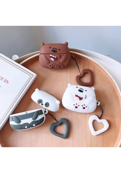 E2M Apple Uyumlu AirPods PRO KILIF BARE BEAR KAHVERENGİ