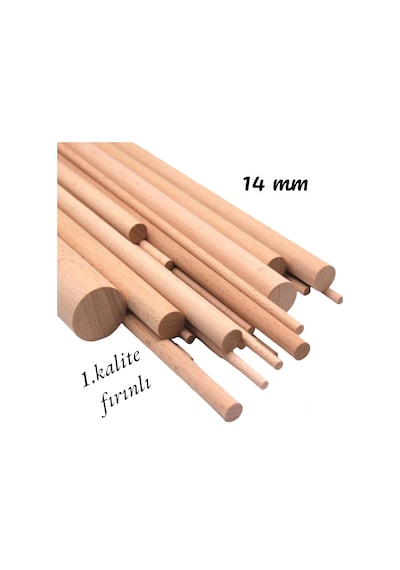 Ahşap Kavela Çıta Çubuk Kavela 1 .kalite Yivsiz 14 Mm 100 Cm 5 Ad