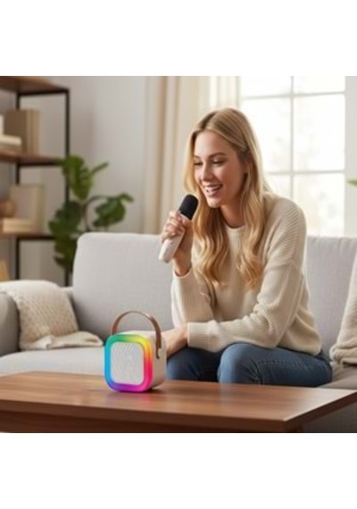 Mikado Md-27bt Naos Krem Usb+tf+bluetooth Destekli Wireless Karaoke Mikrofonlu 5w 800mah Taşınabilir Speaker