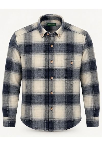 Classics Men Regular Fit Erkek Kışlık Hakiki Oduncu Gömleği Açık Mavi