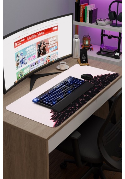 Brütalist Tarz Kaymaz Dikişli Kauçuk Oyuncu Mousepad V3 - 90x40 Xxl Gaming Mouse Pad Fare Altlığı