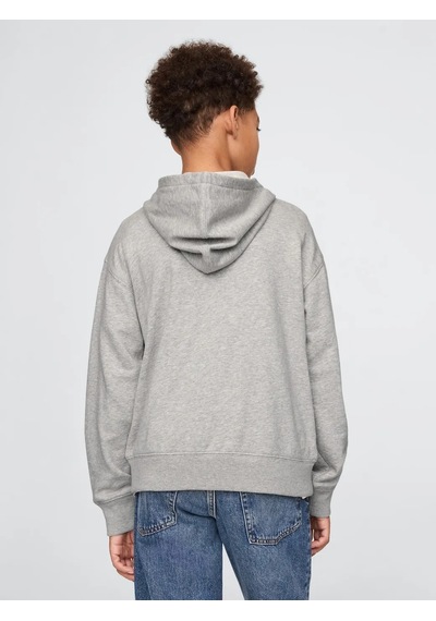 Gap Gri Erkek Çocuk Logo Relaxed Fermuarlı Sweatshirt