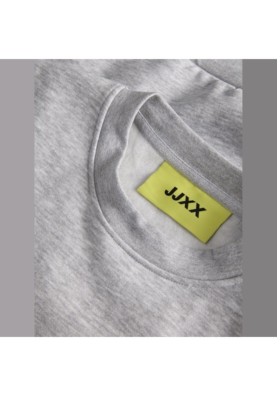 Jack & Jones Kadin Gögüs Logolu Sweatshirt - Abbie - 12223962 Light Grey Melange Jack & Jones Kadin Gögüs Logolu Sweatshirt - Abbie - 12223962 Light Grey Melange