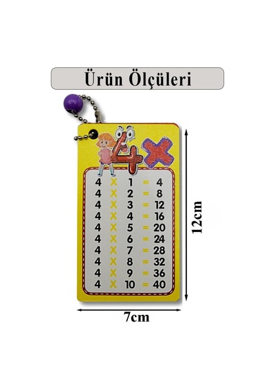 Zincirli Çarpım Tablosu 3 Adet 7x12 Cm Büyük Cep Zircirli Çarpım Tablosu Yaz Sil Özellikli Çarpım Tablosu Kartları Karne