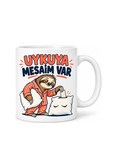 Uykuya Mesai Tasarımlı Porselen Kupa - Model 710 Diğer