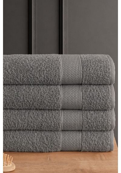 Blanc 4'lü 50x90cm El Yüz & Saç Havlusu Seti Havlu El Havlusu Banyo Havlusu I Çeyiz Havlusu - Antrasit