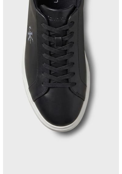 Calvin Klein Logolu Deri Sneaker Ayakkabı Hm0hm021230gm Erkek Ayakkabı Hm0hm02123 0gm Siyah