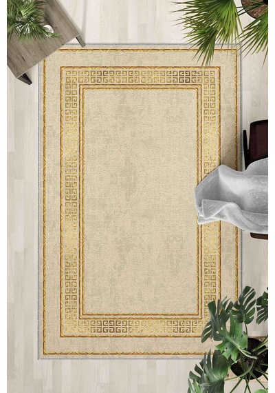 Kaymaz Taban Yıkanabilir Halı Mutfak, Salon, Yatak Odası İçin Modern Dijital Baskı Halı Sln Halı - 0025 Çok Renkli