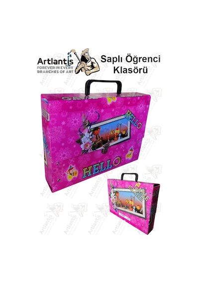 Saplı Klasör 1 Adet Kolplu Klasör Öğrenci Klasörü 32x24x7 Cm Saplı Çanta Saplı Dosya Okul Sınıf Pembe